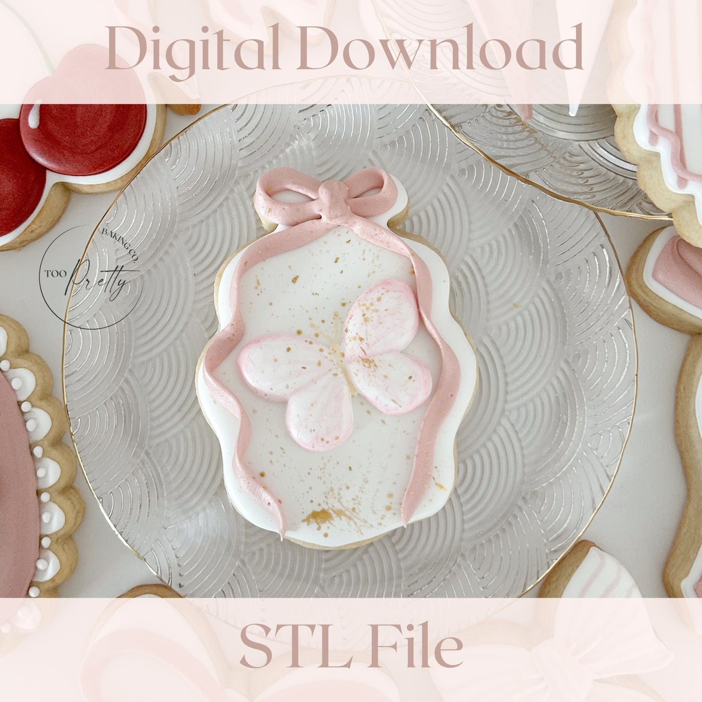 Bow Plaque STL - Too Pretty Baking Co.Balloons STL
