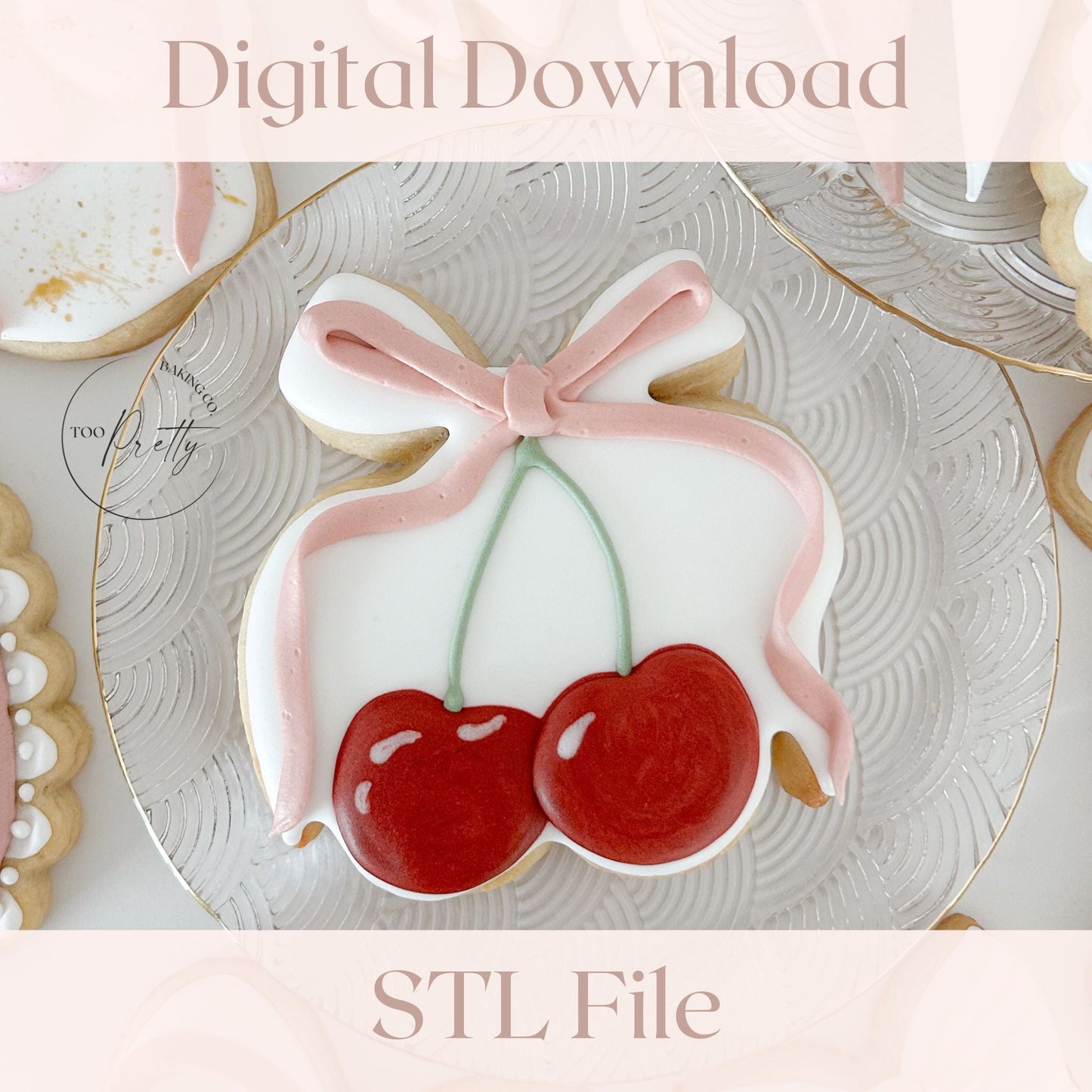 Cherry Bow STL - Too Pretty Baking Co.Balloons STL
