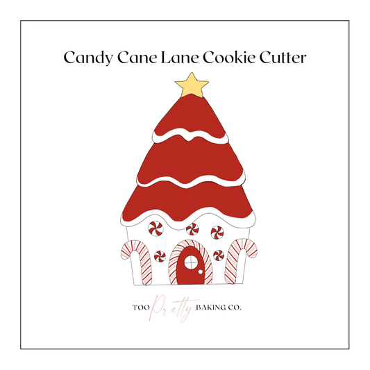 Candy Cane Lane Cottage Cookie Cutter - Too Pretty Baking Co.Cookie Cutter