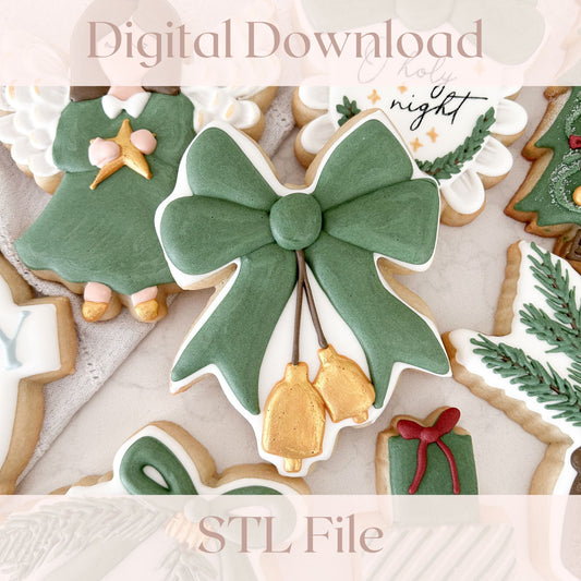 Holiday Bow & Bells STL - Too Pretty Baking Co.Holiday Bow & Bells STL